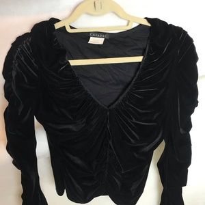 Casadei Black Velvet Sexy Stretch Top - Size Small